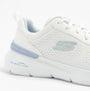 Skechers 150370/WLB SKECH-AIR DYNAMIGHT 2.0 - NEW Womens Trainers White/Light Blue side view showing mesh upper and lace-up design.