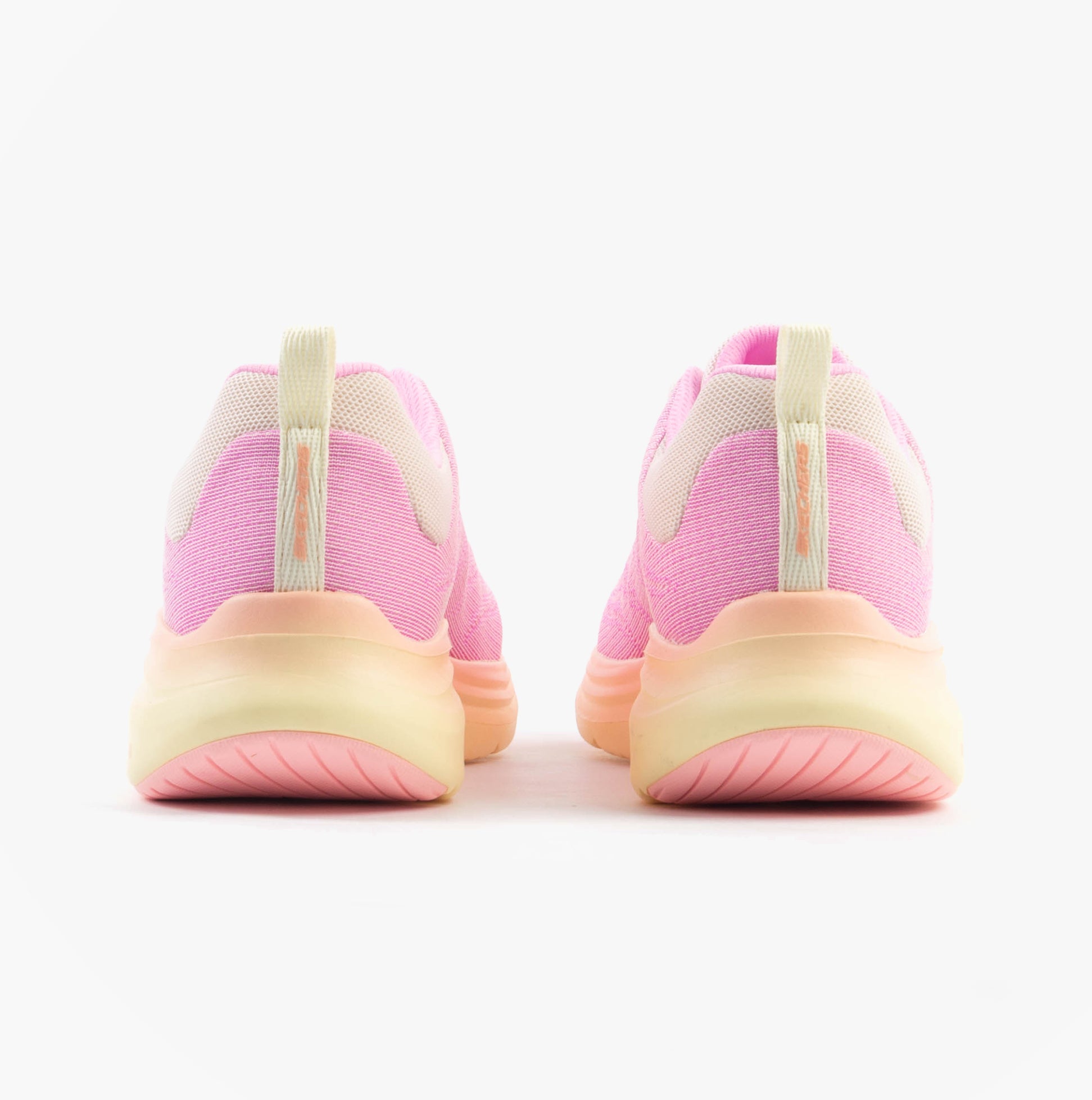 Skechers 150401/PKMT VAPOR FOAM-SUMMER JOURNEY Womens Trainers Pink back view showing soft mesh upper and relaxed fit.