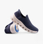 Skechers 150422/NVY GLIDE-STEP PRO-EVERYDAY CITIZ Womens Trainers Navy side view and detail view with slip-on design.