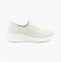Skechers 150450/LTGY ULTRA FLEX 3.0-EASY WIN Womens Trainers Light Grey side view showcasing casual slip-on design.
