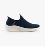 Skechers 150450/NVY ULTRA FLEX 3.0-EASY WIN Womens Trainers Navy/Grey/Pink side view showing slip-on design and flexible sole.