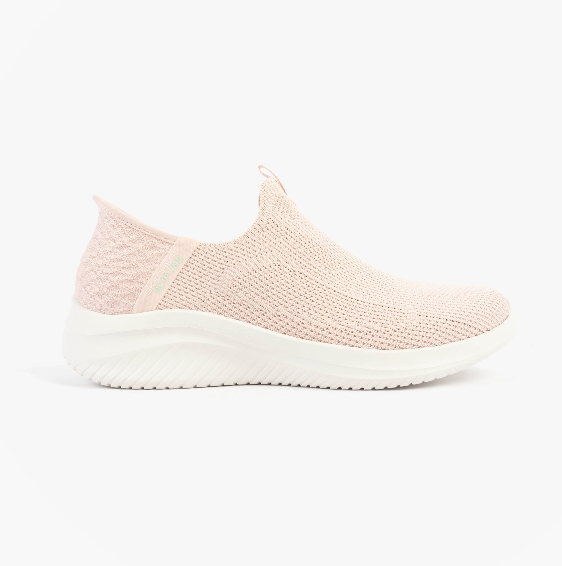 Skechers 150450/ROS ULTRA FLEX 3.0-EASY WIN Womens Trainers Rose side view showcasing slip-on design and lightweight upper.