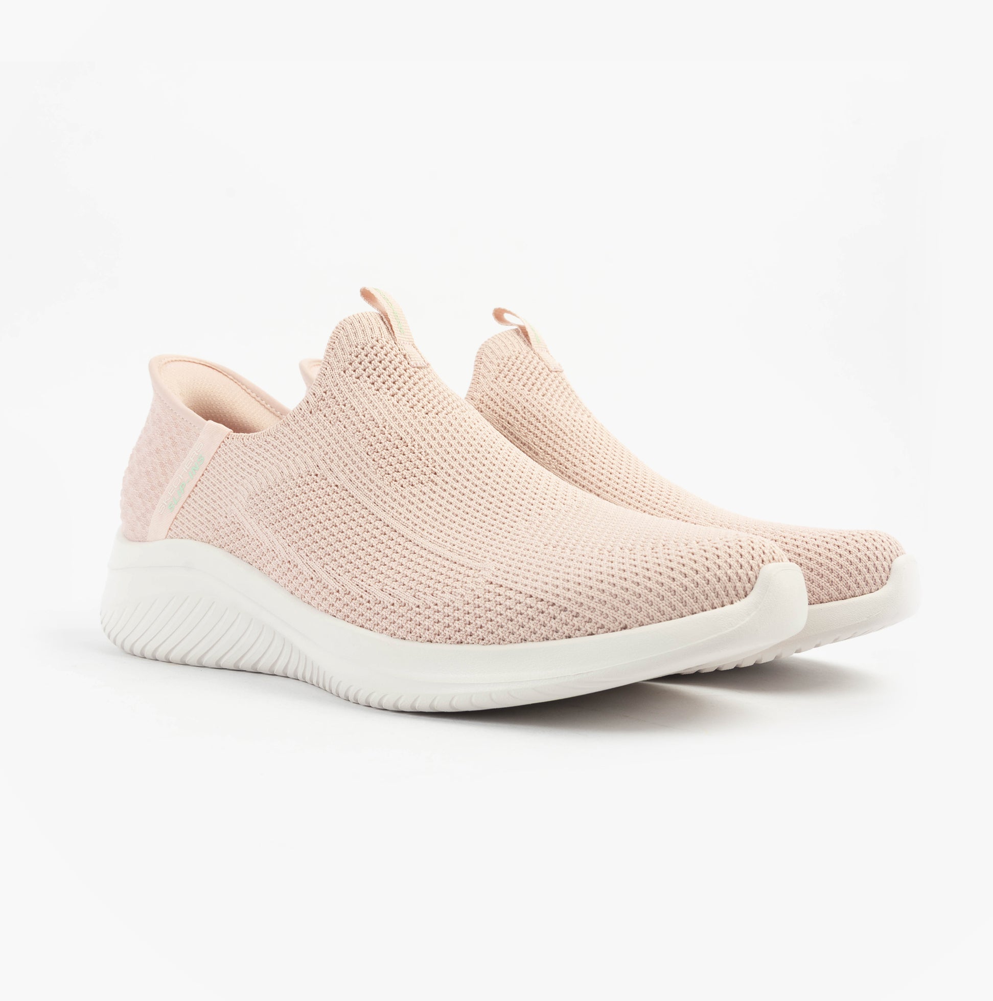 Skechers 150450/ROS ULTRA FLEX 3.0-EASY WIN Womens Trainers Rose side view showing casual textile upper and slip-on design.