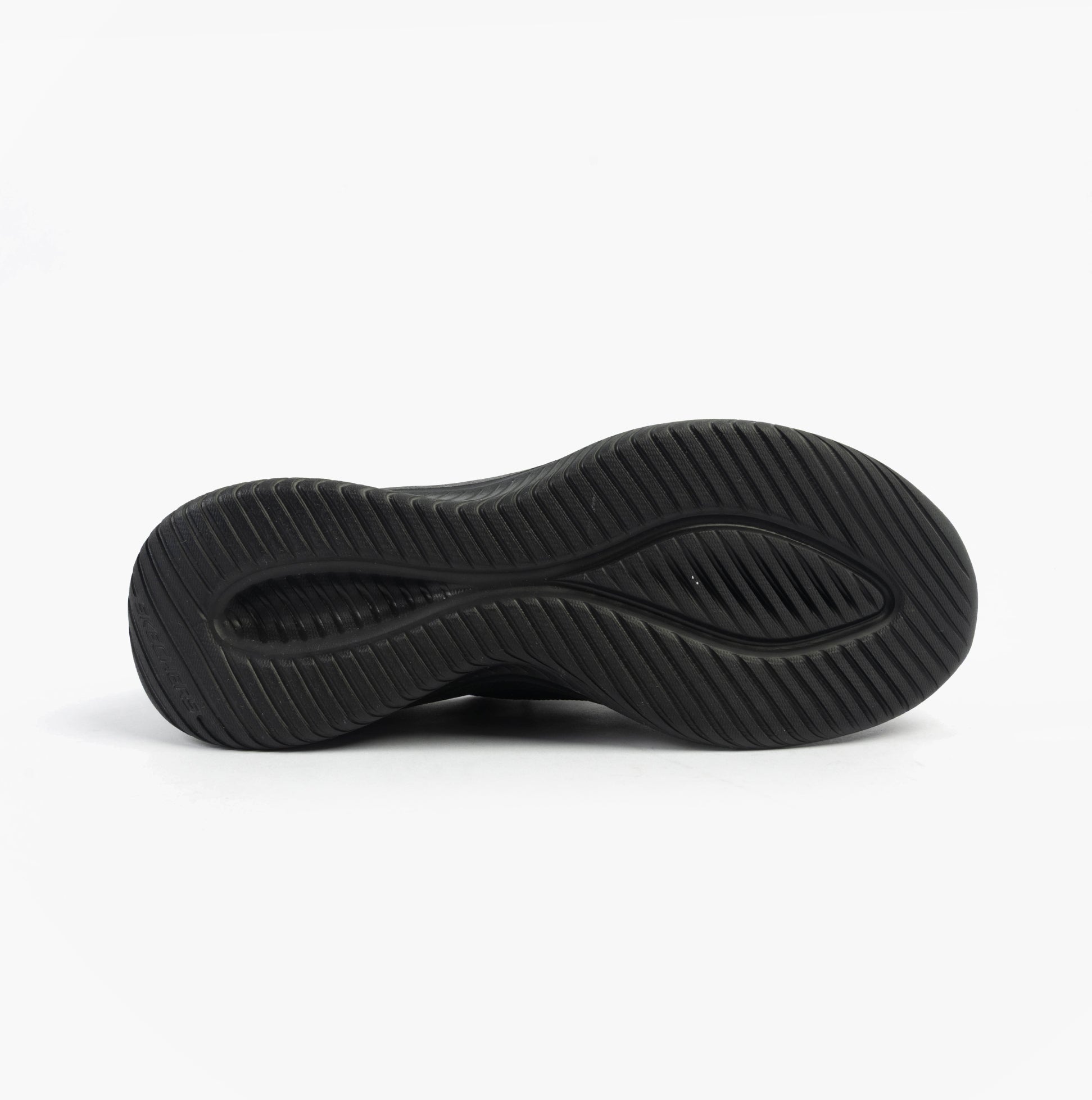 Skechers 150457/BBK ULTRA FLEX 3.0-ELEVATED MOTION Womens Trainers Black sole view, featuring a textured rubber outsole.