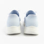 Skechers 150457/LTBL ULTRA FLEX 3.0-ELEVATED MOTION Womens Trainers Light Blue rear view showing low top design.