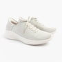 Skechers 150457/LTGY ULTRA FLEX 3.0-ELEVATED MOTION Womens Trainers Light Grey side view with lace-up closure.