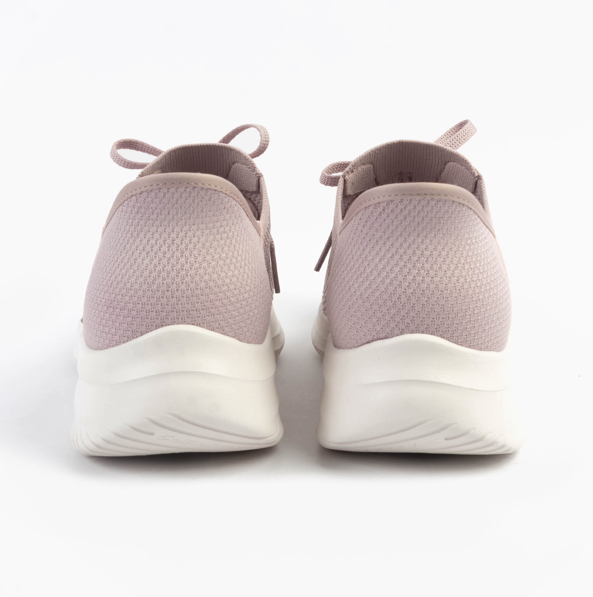 Skechers 150457/LTMV ULTRA FLEX 3.0-ELEVATED MOTION Womens Trainers Light Mauve rear view showcasing breathable textile upper.