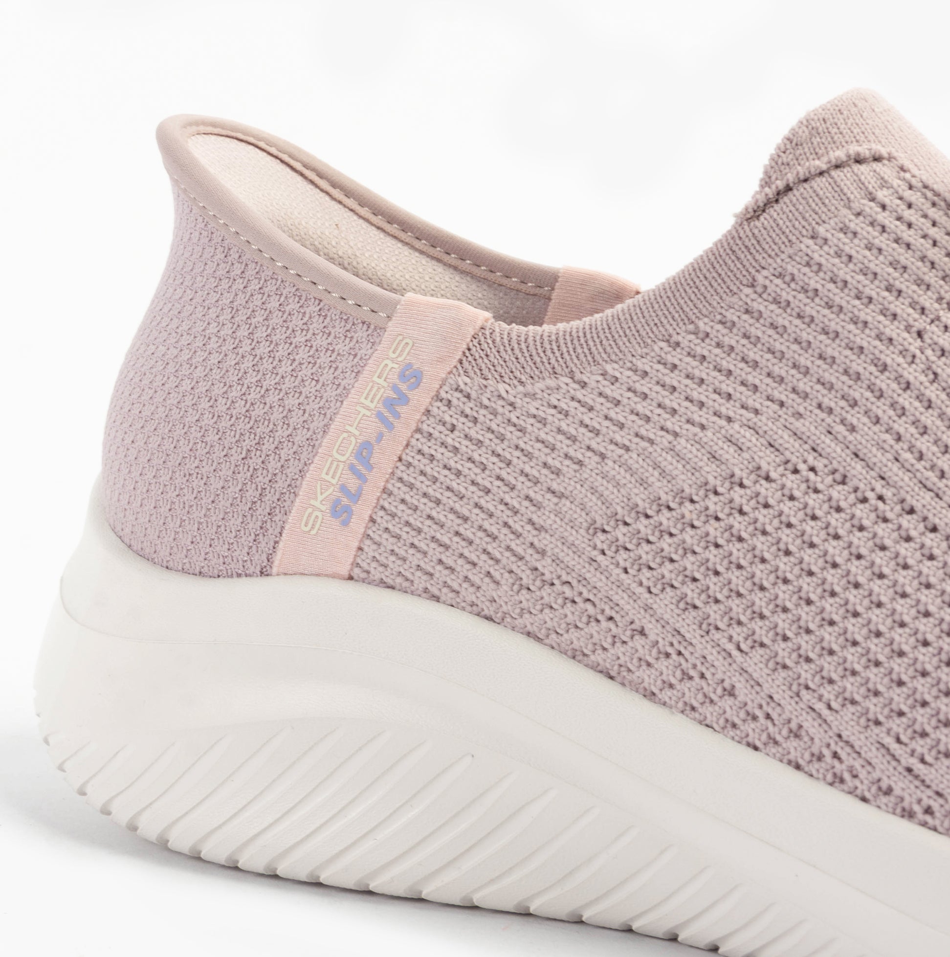 Skechers 150457/LTMV ULTRA FLEX 3.0-ELEVATED MOTION Womens Trainers Light Mauve side view showcasing textile upper and lace-up design.