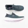 Skechers 150470/NVLV EDGERIDE - IMPRESSION Womens Trainers Blue top and side view showcasing the casual design and comfort features.