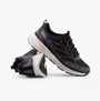 Skechers 150471/BKLV EDGERIDE-POWER FLOW Womens Trainers Black/Lavender side view with textured upper and flexible sole.