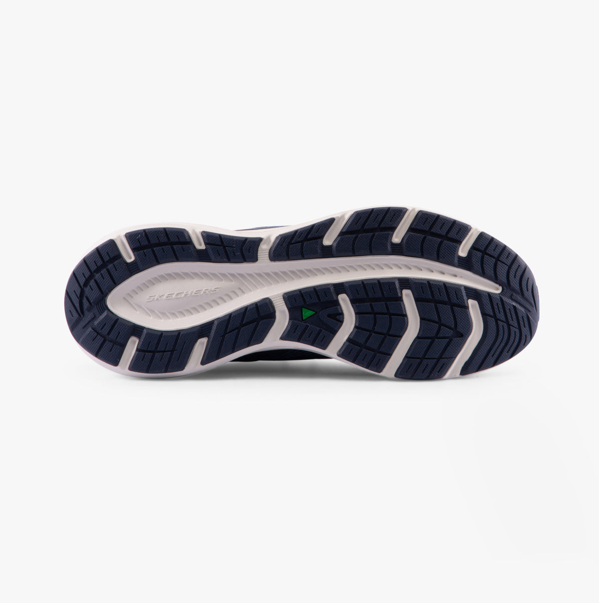 Skechers 150471/NVPK EDGERIDE-POWER FLOW Womens Trainers Navy/Pink sole view showing rubber tread and design.