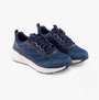 Skechers 150471/NVPK EDGERIDE-POWER FLOW Womens Trainers Navy/Pink side view showcasing breathable textile upper.