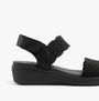 Skechers 163165/BBK ARYA - ON THE RISE Womens Sandals Black side view showcasing wedge heel design.