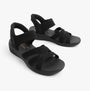 Skechers 163524/BBK ARYA - COOLING OFF Womens Sandals Black side view, showcasing comfortable slip-on design and wedge heel.