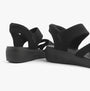 Skechers 163524/BBK ARYA - COOLING OFF Womens Sandals Black side view showcasing wedge heel and strappy design.