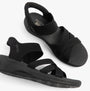 Skechers 163524/BBK ARYA - COOLING OFF Womens Sandals Black side view with textile upper and rubber sole.