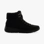 Skechers 16677/BBK GLACIAL ULTRA - WOODLANDS Womens Boots Black side view featuring suede upper and warm lining.