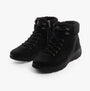 Skechers 16677/BBK GLACIAL ULTRA - WOODLANDS Womens Boots Black side view showcasing suede upper and lace-up design.