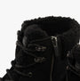 Skechers 16677/BBK GLACIAL ULTRA - WOODLANDS Womens Boots Black detail view showcasing warm lining and lace-up design.