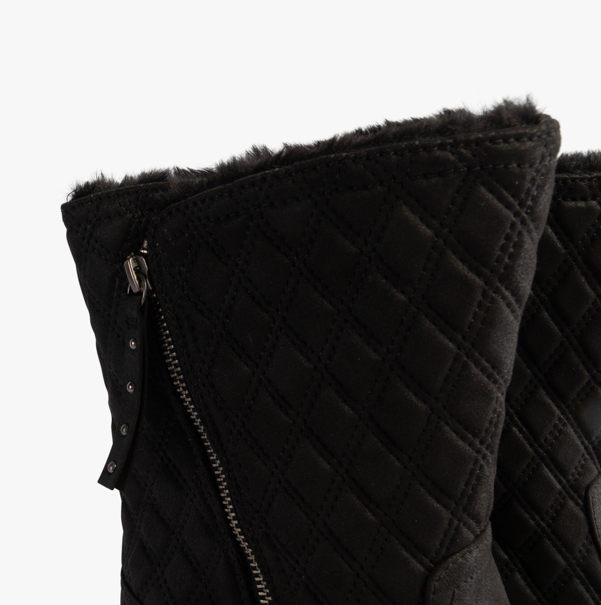 Skechers 167675/BBK KEEPSAKES 2.0 - MORNING WALKS Womens Boots Black detail view of ankle and zipper