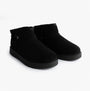 Skechers 167848/BBK KEEPSAKES COZY - COZY MINI Womens Boots Black side view showcasing soft suede upper and comfortable design.