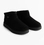 Skechers 167848/BBK KEEPSAKES COZY - COZY MINI Womens Boots Black side view showcasing soft suede material and round toe.