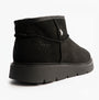 Skechers 167848/BBK KEEPSAKES COZY - COZY MINI Womens Boots Black rear view showcasing shearling and rubber sole.