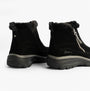 Skechers 167862/BLK EASY GOING - COOL ZIP Womens Boots Black, side view showcasing suede upper and faux fur lining.