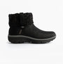 Skechers 168033/BLK EASY GOING - COZY WEATHER 2 Womens Boots Black side view with cozy knit cuff and comfortable sole.