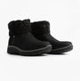 Skechers 168033/BLK EASY GOING - COZY WEATHER 2 Womens Boots Black side view showcasing vegan leather and cozy knit cuff.