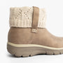 Skechers 168033/TPE EASY GOING - COZY WEATHER 2 Womens Boots Taupe side view showcasing cozy knitted cuff.