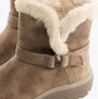 Skechers 168045/DKTP EASY GOING - DREAMERS MOVE Womens Boots Dark Taupe detail view showing soft faux fur lining.