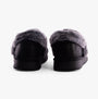 Skechers 169027/BLK COZY UP Womens Slippers Black back view with soft fur lining.