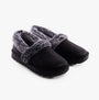 Skechers 169027/BLK COZY UP Womens Slippers Black side view showing warm lining and slip-on design.
