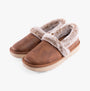 Skechers 169027/CSNT COZY UP Womens Slippers Chestnut side view showcasing soft textile lining and round toe design.