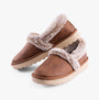 Skechers 169027/CSNT COZY UP Womens Slippers Chestnut, side view showing soft fur lining and relaxed slip-on design.