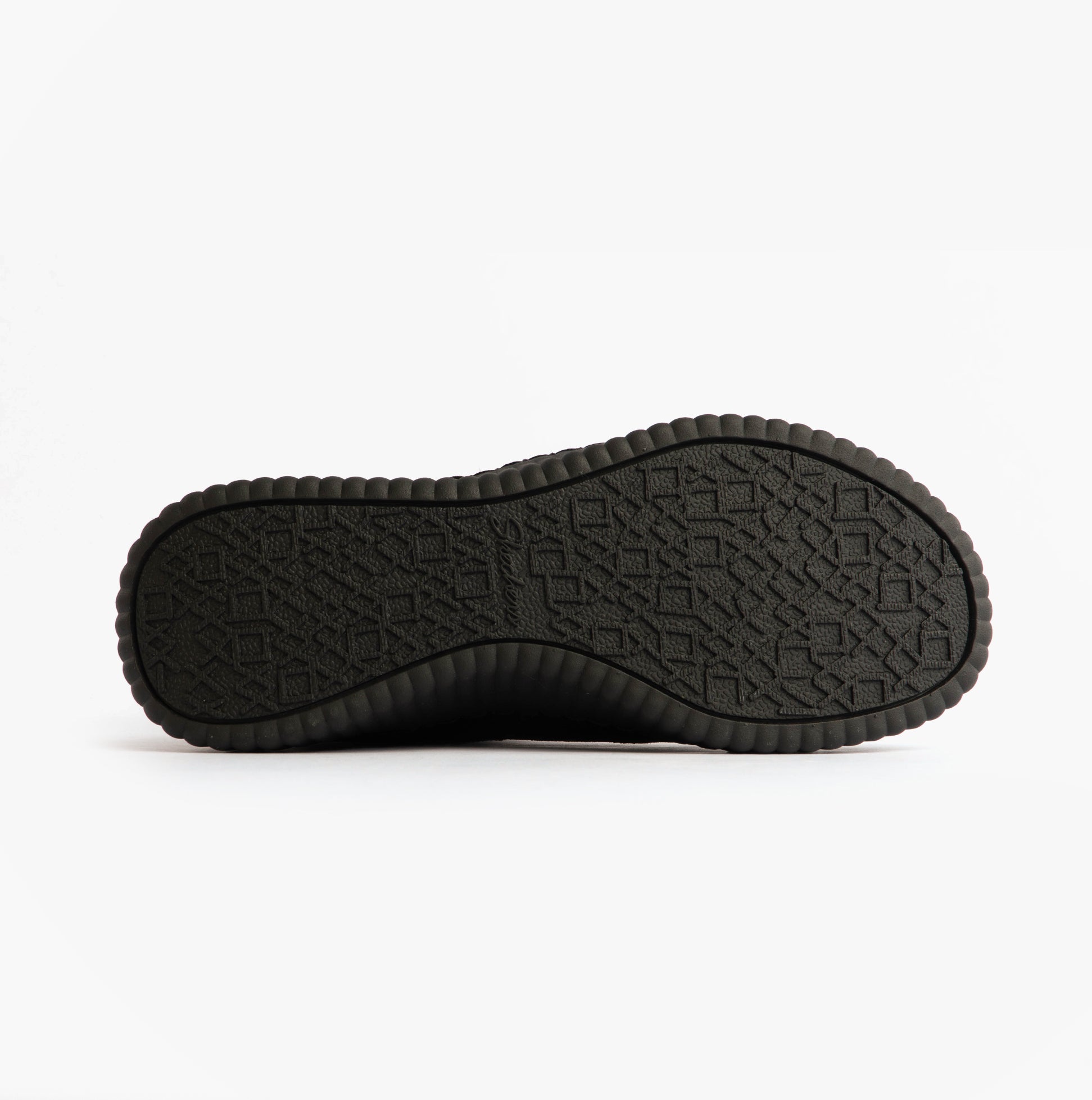 Skechers WILSHIRE BLVD - WEEKEND CRUSH Womens Boots Black sole view with textured rubber outsole pattern.