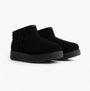 Skechers 169143/BBK KEEP COZY Womens Boots Black side view showing suede leather upper and rubber sole.