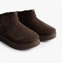 Skechers 169143/CHOC KEEP COZY Womens Boots Chocolate side view showing soft faux leather and comfortable design.