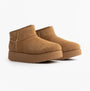 Skechers 169143/CSNT KEEP COZY Womens Boots Chestnut side view, suede leather ankle boots with rubber sole.
