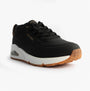 Skechers 177093/BKLD UNO-JUNGLE NITE Womens Trainers Black Durabuck/Leopard Printed side view.