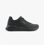 Side view of Skechers 177289/BBK UNO LITE - LITE WORK Womens Trainers Black, featuring synthetic leather upper and rubber sole.