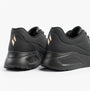 Skechers 177289/BBK UNO LITE - LITE WORK Womens Trainers Black, back view, showcasing wedge heel and synthetic leather design.
