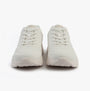Skechers 177289/WHT UNO LITE - LITE WORK Womens Trainers White, front view, showcasing lace-up design and low wedge heel.