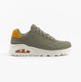 Skechers 183004/GRYL UNO - SUITED ON AIR Mens Trainers Multicoloured side view showcasing casual synthetic leather upper and relaxed fit.