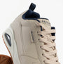 Skechers 183012/WBL UNO - ALDER Mens Trainers White Blue detail view showcasing synthetic leather upper and lace-up closure.