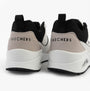 Skechers 183020/WBK UNO - RETRO ONE Mens Trainers White Mono/Black rear view showcasing brand logo and suede detail.