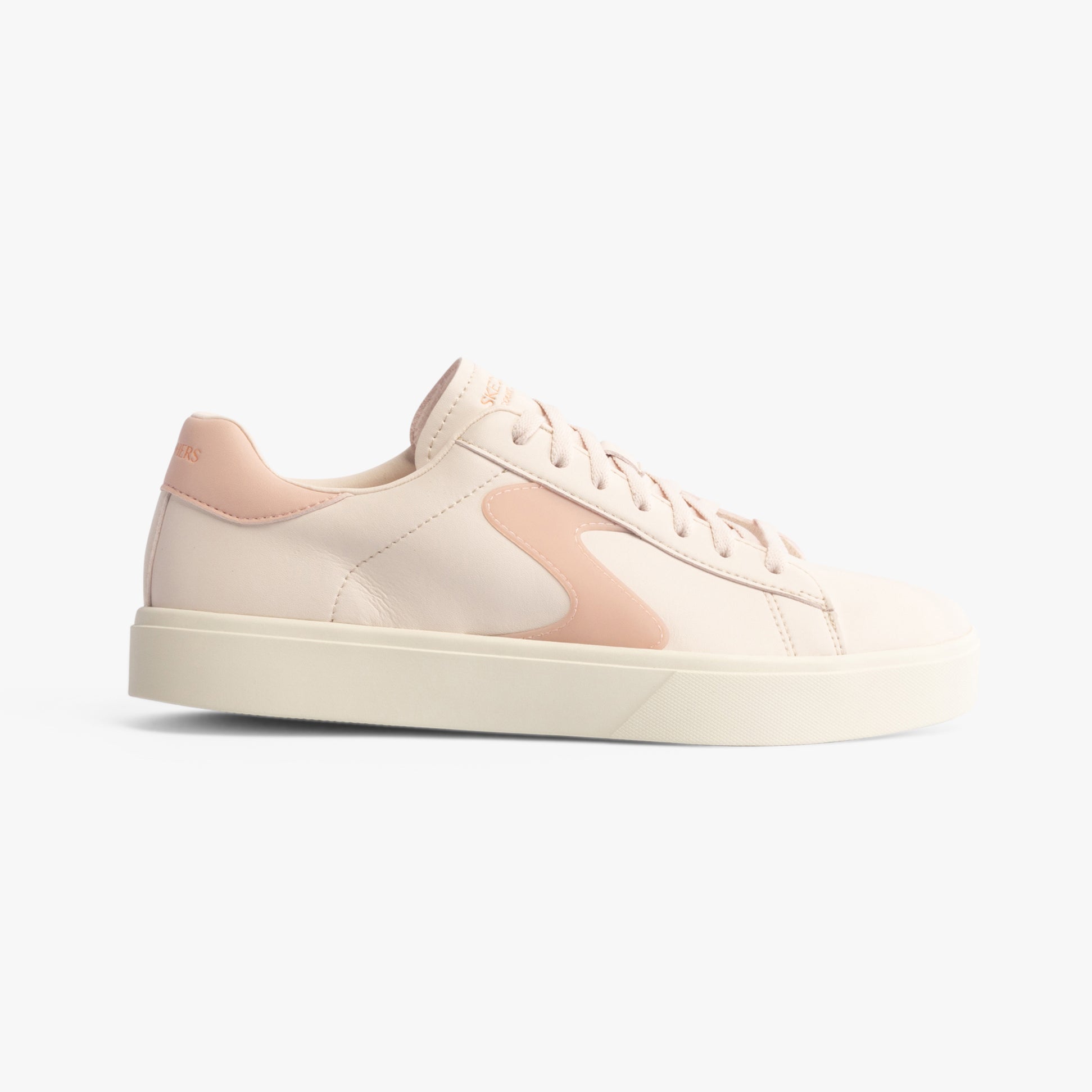 Skechers 185000/ROS EDEN LX - TOP GRADE Womens Trainers Rose side view in faux leather with round toe.