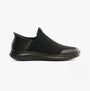 Skechers Work 200171EC CESSNOCK RYLIND SR Mens Occupational Trainers Black side view showing slip-on design and slip-resistant sole.