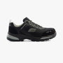 Skechers Work 200188EC GATLON Mens Safety Trainers Black/Grey, side view showcasing composite toe cap and slip-resistant sole